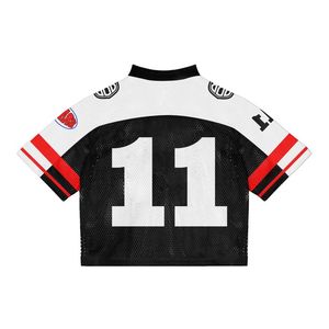Venta al por mayor de fútbol americano de diseño personalizado Retro Mesh Jersey 100% poliéster totalmente sublimación impresa cosecha de gran tamaño transpirable - Product Image 3