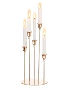 Fiestas Decoración 7 Brazos Candelabro Soporte Chapado en Oro Acabado Candelabro - Product Image 2