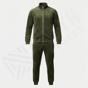 Conjunto Deportivo de Terciopelo para Hombre con Logotipo Personalizado, Sudadera con Capucha, Pantalones Deportivos de Gimnasio, Bordado, Invierno, Algodón, Chándal Deportivo - Product Image 1