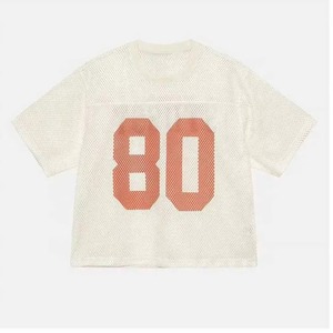 Camiseta de fútbol americano hecha a medida más vendida, secado rápido, 100% poliéster, recortada con mangas cortas para mujer - Product Image 6