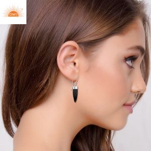 Vente chaude 925 Sterling Silver White Rhodhium Plaqué Perle Floral Design Dangle Boucle D'oreille Demi Fine Fabricant De Bijoux - Product Image 4