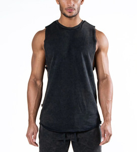 Custom Logo Acid Wash Sleeveless Streetwear Hipster Vest Muscle <b>Men</b> <b>Singlets</b> Tank Top <b>for</b> <b>Men</b> - Product Image 5