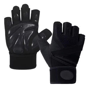 Fabricación profesional La mejor calidad Deportes Levantamiento de pesas Entrenamiento Gimnasio Levantamiento de pesas Guantes de medio Dedo de cuero - Product Image 1