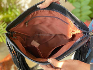 Nuevo diseño de bolso de mano de cuero con flecos de piel de vaca Real tallado bohemio Floral Sling Bags para mujer - Product Image 6