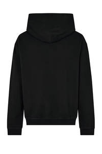 Sweat-shirt noir uni de qualité supérieure, conçu pour le confort et le style, avec une silhouette pull-over, des cordons de capuche ajustables et des manches longues - Product Image 6