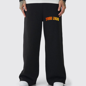 OEM/ODM, venta al por mayor, pantalones de hombre de cintura elástica lisos de gran tamaño, 100% algodón, felpa francesa, peso pesado, holgado, lavado, Jogger para hombre - Product Image 4