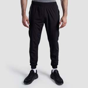 กางเกงขายาวทรงหลวมสีดำเอวสูงน้ำหนักเบา ไซส์พลัส XL 4XL ผ้าทอผสมสแปนเด็กซ์ ตกแต่งซิป ลายพิมพ์  โลโก้ปรับแต่งได้ - Product Image 1