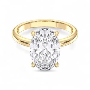 Bague de fiançailles solitaire en Moissanite ovale 4.20 carats E-F/VVS-VS sertie de broches en argent pour femme - Product Image 6