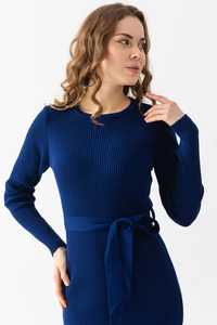 Vestido de cuello redondo de punto para mujer, manga larga, cinturón cálido Flexible, detalle de alta calidad, invierno, nueva moda, personalizable, servicios OEM - Product Image 4