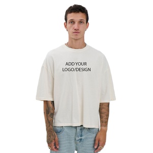 Fabricant sur mesure Cropped Boxy Fit Heavy 200 250 300g T-shirts Logo personnalisé 3d Graphic Y2K Streetwear T-shirts pour hommes - Product Image 1