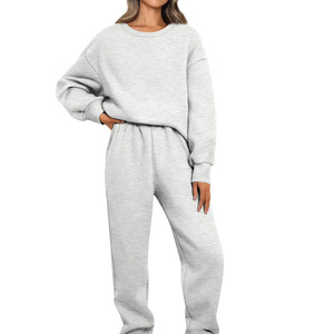 ชุดเซ็ทลำลองผู้หญิงแบบโอเวอร์ไซส์ มีฮู้ด สีพื้น ผ้าสเวตสปริง 2 ชิ้น ทรงปกติ ระบายอากาศได้ดี ผลิตจากผ้าฝ้ายออร์แกนิค 100% รุ่นสั่งทำพิเศษ ปี 2026 - Product Image 1