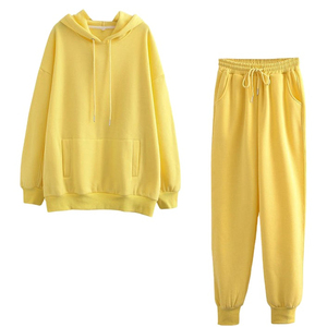 Ensembles de survêtement de jogging de haute qualité pour femmes Ensembles de deux pièces Entraînement Coton fait Femmes Survêtement Joggers Gym Fitness Set - Product Image 1
