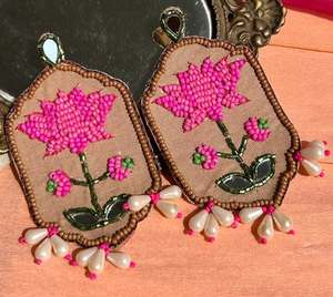 Boucles d'oreilles en perles faites à la main, boucles d'oreilles multi-perles personnalisées, bijoux de fête pour femmes au meilleur prix, boucles d'oreilles en perles - Product Image 3