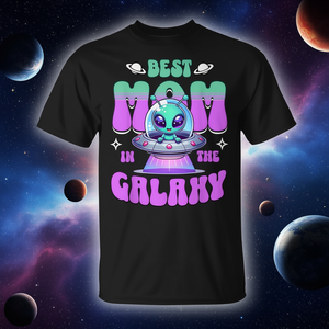 Maglietta promozionale con simpatico alieno 'Migliore mamma della galassia' - Product Image 3