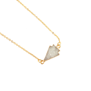 เครื่องประดับชั้นดี น้ําตาลทรายขาวธรรมชาติ ดรูซี่ สร้อยคอโซ่สายเคเบิลชุบทอง จี้ สร้อยคออัญมณีแรงบันดาลใจ เครื่องประดับที่กําหนดเอง - Product Image 4