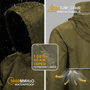 Chaqueta Impermeable para Hombre, Cortavientos Personalizada, Ligera, con Capucha, Transpirable y Resistente al Viento - Product Image 5