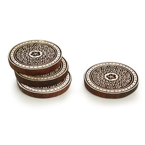 Fabricante de confianza de diseño premium elefante cortado Venta caliente posavasos de té de decoración de mesa de madera con tamaños de 4x4 pulgadas - Product Image 4