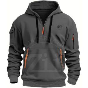 Pull double couche Regular Fit 6XL Mens Ninja Balaclava 100% Coton 310g Heavy Weight Zip Blank Color Fleece Winter - Product Image 1