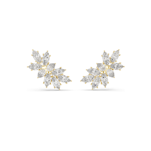 Boucles d'oreilles en forme de flocon de neige avec diamants de laboratoire 4.1 CT pour femmes, clarté VVS-VS EF, or 18KT, 14KT, 10KT et argent 925, rose, jaune, blanc - Product Image 3