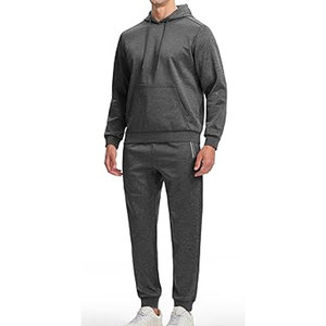 Survêtement pour homme 2 pièces sweat à capuche athlétique jogging survêtements pour homme décontracté sport manches longues pull ensemble - Product Image 1