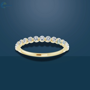 Anillo DE BODA personalizado con diamante de moissanita incoloro, anillo de media eternidad de oro blanco sólido de 10K para ella - Product Image 6