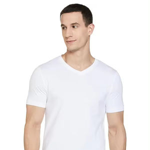 Camiseta Deportiva de Algodón de Alta Calidad para Hombre, Cuello en V, Holgada, Hombros Caídos, Estilo Deportivo, Alta Visibilidad - Product Image 1