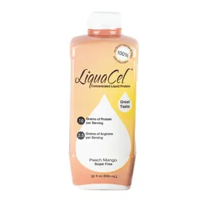 Top Grade 6 LiquaCel Melocotón Mango Suplemento de proteína oral, 32 oz. Botella Calidad Premium Alta demanda