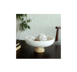 Marble Fruit Serving Bowl Two Tone Marble High Quality Dinning Tableware Customization Manufactured in India - Product Image 4