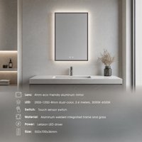 Miroirs de salle de bain encadrés personnalisés OEM ODM avec éclairage LED anti-buée, fournisseur d'éclairage d'usine