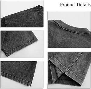 Camiseta Básica con Cuello Redondo y Lavado Ácido Personalizada para Hombre, 100% Algodón, Talla Grande, Estampado en Serigrafía, Estilo Urbano, Tejida - Product Image 5