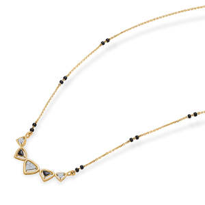 Collar Mangalsutra de Oro con Diamantes Brillantes para Mujer - Product Image 3