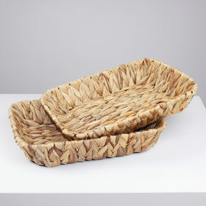 ถาดเสิร์ฟดีลักซ์ขายส่งจากเวียดนาม โครงไม้ไผ่ทนทาน เป็นมิตรกับสิ่งแวดล้อม งานแฮนด์เมดจากหวาย ลายเรขาคณิต - Product Image 2