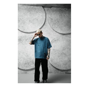 T-shirt Homme Oversize en Polyester/Coton Tricoté Respirant Écologique Imprimé pour Streetwear et Vêtements de Fitness Longueur Longue avec Logo - Product Image 3