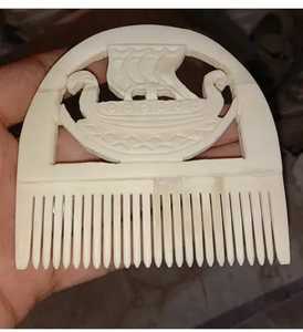 Peigne en os pour la coiffure à domicile élégant avec logo personnalisé Poignée d'utilisation tendance pour les voyages et les hôtels - Product Image 2