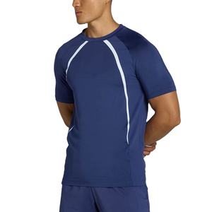 T-shirt de sport pour homme, coupe ajustée, extensible 4 directions, séchage rapide, tailles personnalisées, vente chaude, fabrication OEM ODM - Product Image 1