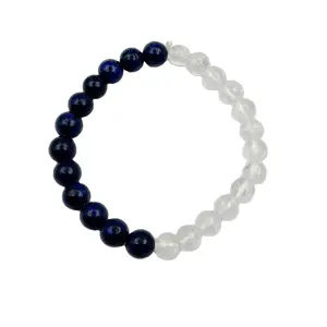 Vente en gros de pierres précieuses naturelles, Quartz bleu clair, Bracelet Chakra de guérison, perles faites à la main, cristaux, Bracelets extensibles, cadeaux pour femmes