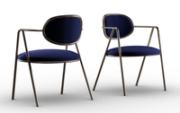 Fauteuil de salle à manger moderne et élégant, 100% fabriqué en Italie, avec revêtement en tissu et structure en métal, pour la maison, le bureau, le restaurant, la cuisine, l'hôtel, la vente au détail