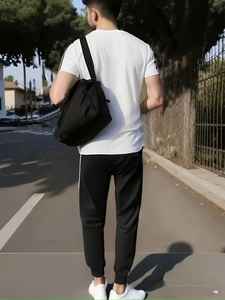 Nouveau survêtement de sport pour hommes, tendance été, respirant, 100% coton, jogging décontracté, logo personnalisé, survêtement - Product Image 2