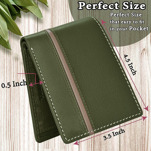 Vente en gros de portefeuille en cuir véritable de qualité supérieure pour hommes, fait à la main, RFID, design fin, fermeture à glissière de style vintage, motif rayé - Product Image 3