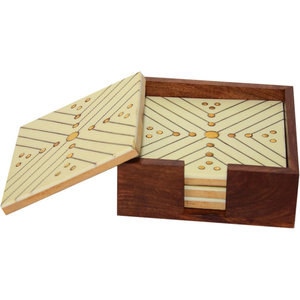 Sous-verres en bois de noyer de superbe qualité avec texture de couleur or pour la maison et la cuisine pour éviter les taches et les rayures au plus bas - Product Image 1