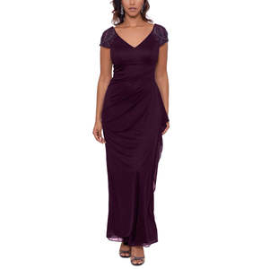 Robe de soirée longue XSCAPE pour femme, ornée de sequins, en tissu mousseline, taille naturelle, taille XL incluse - Product Image 1