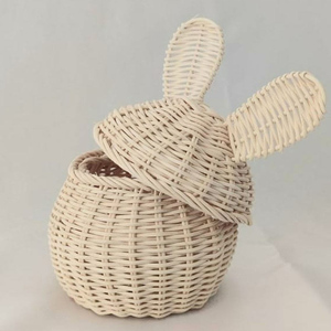 Cesto con forma de conejo con tapa extraíble, cestas de mimbre al precio más bajo, cestas decorativas para la habitación del bebé - Product Image 1