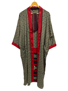 ชุดคลุมบิกินี่กิโมโนสำหรับผู้หญิงใส่ในฤดูร้อนเสื้อคลุมยาวสำหรับกลางคืนชุดกิโมโนผ้าไหมส่าหรีงานรีไซเคิลทำมือสไตล์วินเทจ - Product Image 5