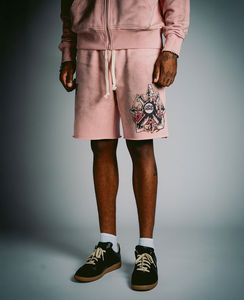 Sudadera con capucha y doble cremallera para hombre con estampado DTF personalizado, chándal de algodón transpirable French Terry, conjunto de dos piezas, conjunto corto con capucha - Product Image 5