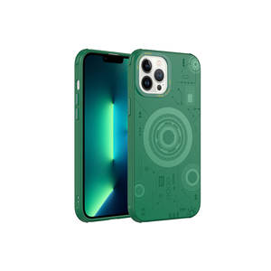 Funda Netzy Verde Oscuro para iPhone 13 Pro Max, Compatible con Carga Inalámbrica SAFA, Silicona con Diseño y Función Antihuellas - Product Image 1