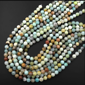 Perles de pierre amazonite, collier de pierres précieuses lisses, pierres de guérison, cristal naturel, grossiste - Product Image 5