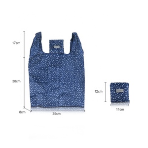 Bolsa de Compras Portátil Diaria de Fibra de Poliéster Azul Personalizada con Cierre y Asa - Product Image 6