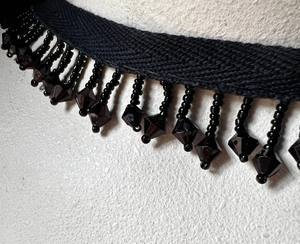 <b>Black</b> Copper Beaded <b>Fringe</b> Trim: 18" Garment, Costume Design - Product Image 2