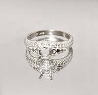 Echtes 925 Sterling Silber 5mm Formring 14K Vergoldet Fassung mit Steinbesatz Umweltfreundlich Blei- und Nickelfrei Damenschmuck