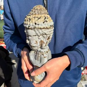 Большая статуэтка Будды из натурального камня (30 см), ручная резьба, полированный кристалл, целебный оберег для фэн-шуй и домашнего декора - Product Image 3